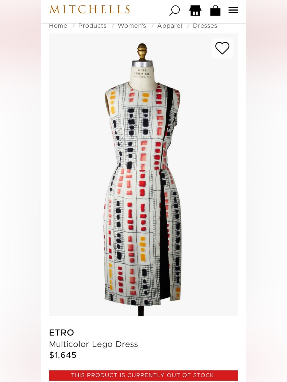 Etro Lego Dress Geometric Print Sleeveless Sheath Dress IT 48 Spring 2014